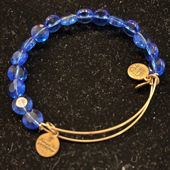 Alex and Ani Blue Bracelet with Gold Charms - Picture 1 of 3